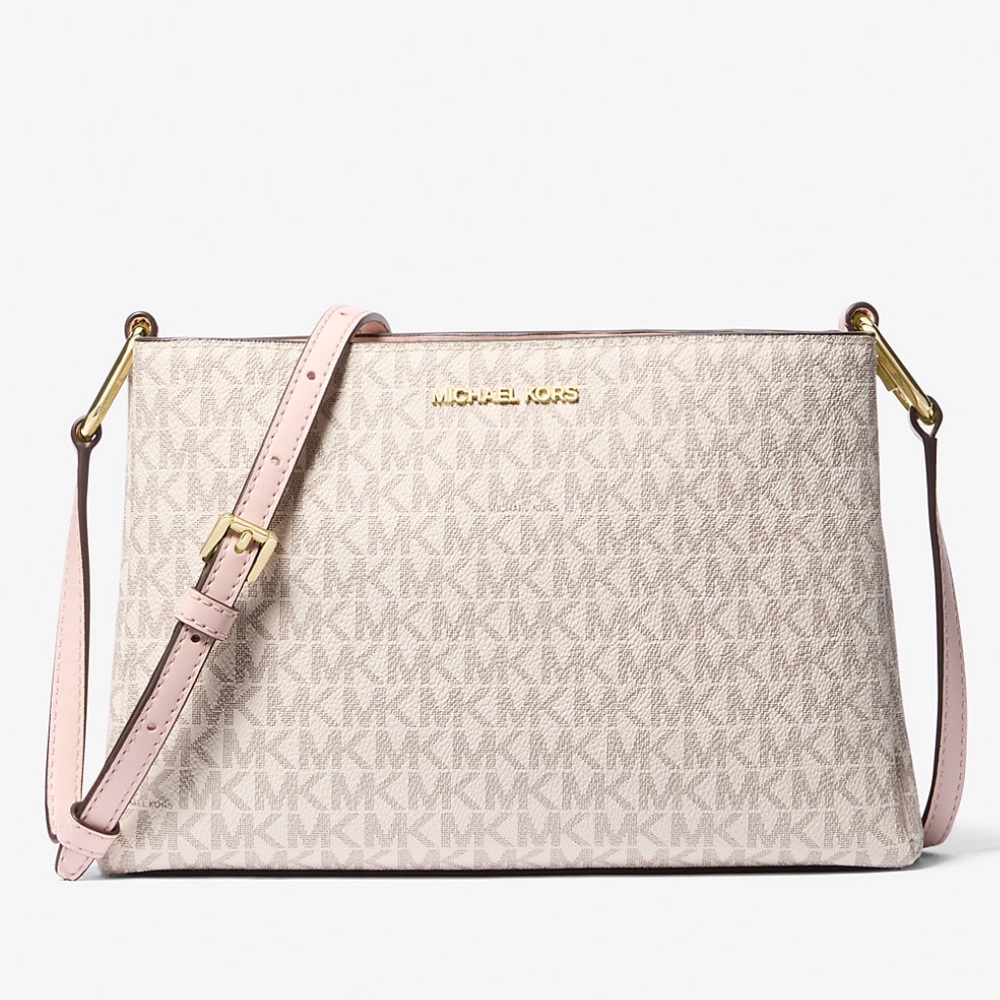 Michael Kors White and Gray Crossbody Monogram Bag NWT - Picture 4 of 7